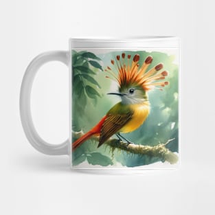 Colorful Royal Flycatcher - Watercolor Bird Mug